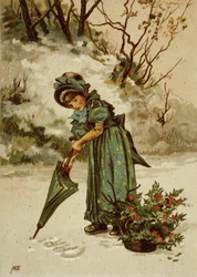 Ramas de acebo, ilustración de libro